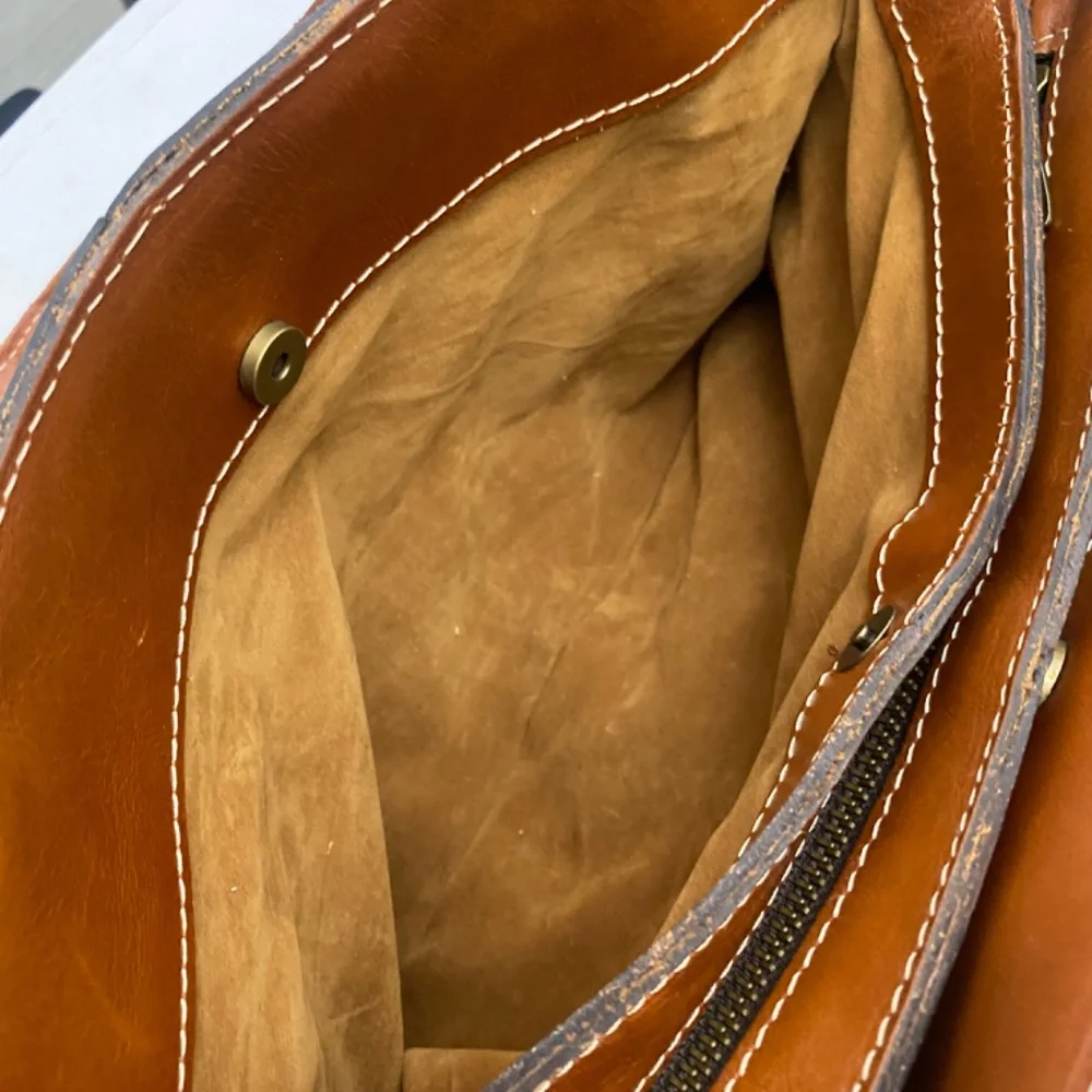 Patricia Nash Tan Rienzo Leather Heritage Collection Satchel